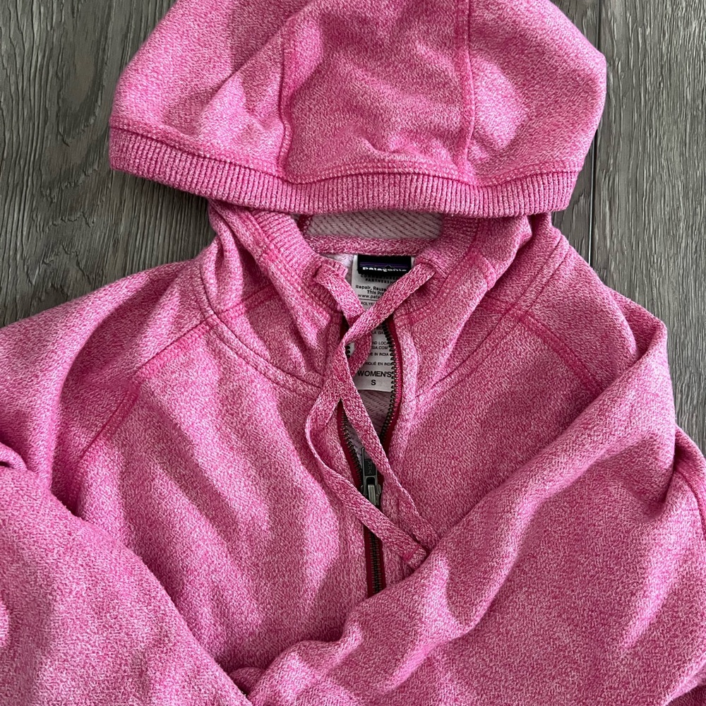 Pink Patagonia zip up sweatshirt
